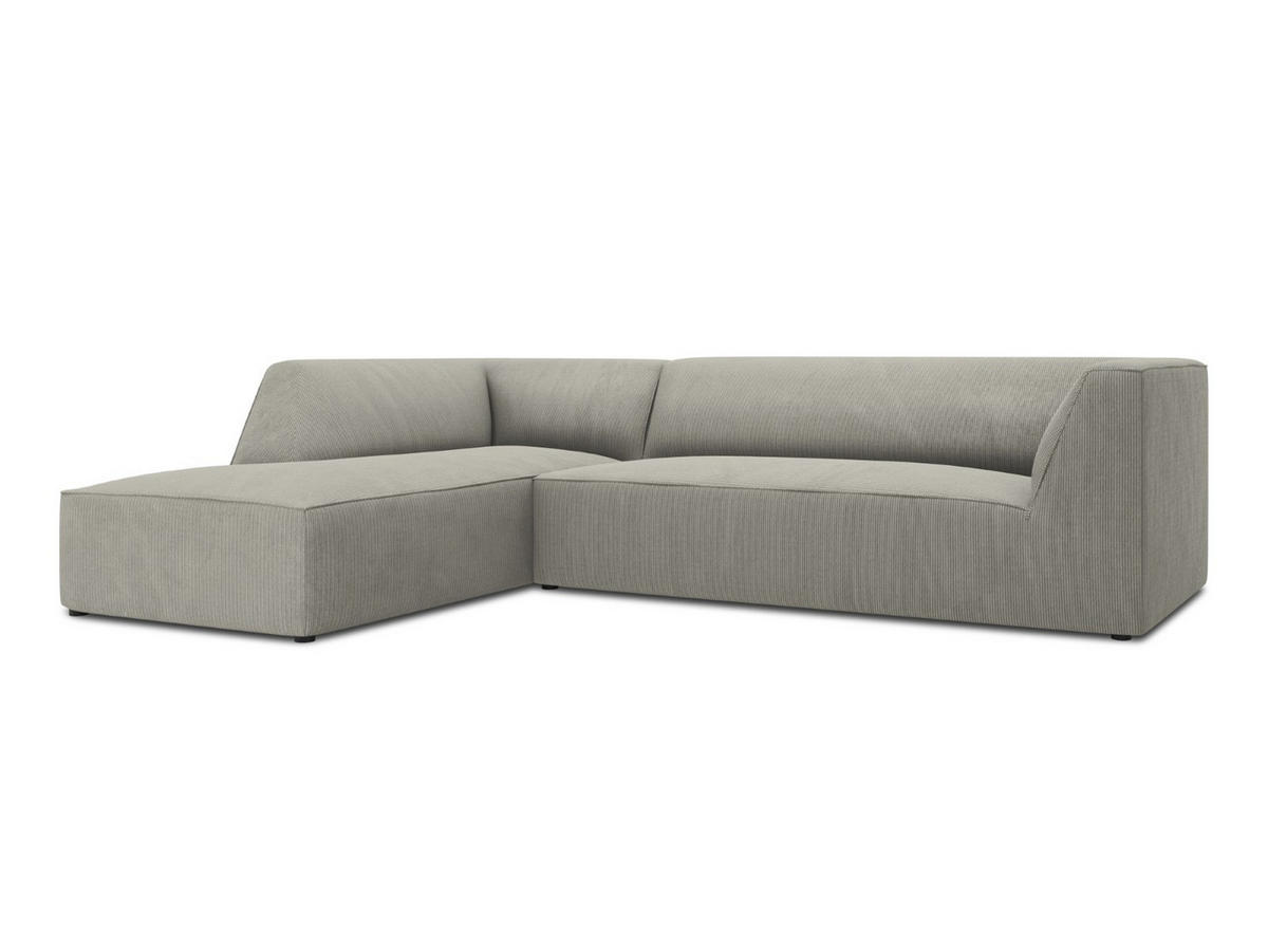 ECKSOFA links Ruby aus Cord hellgrau 4 Sitzplätze - Hellgrau, Textil (180/273cm) - Micadoni