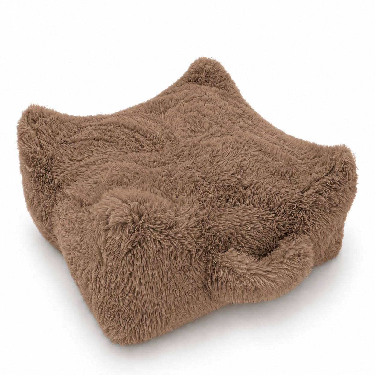 KINDERPOUF Mammoth rund flauschig - Braun, Textil (60/35/60cm) - MeowBaby