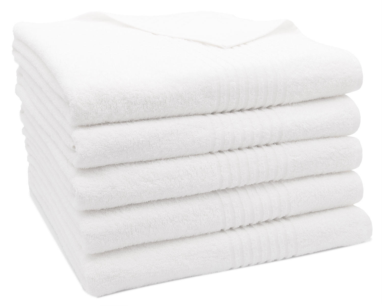 BADETUCH, 5er-Set, 100x150 cm, 100% Baumwolle, Weiß - Weiß, Textil (100/150cm) - Zollner