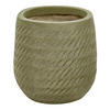 BLUMENTOPF olivgrün rund 19/19/22 cm Livadia - Grün, Naturmaterialien (22cm) - Beliani