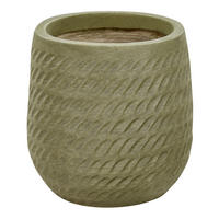 BLUMENTOPF olivgrün rund 19/19/22 cm Livadia - Grün, Naturmaterialen (22cm) - Beliani