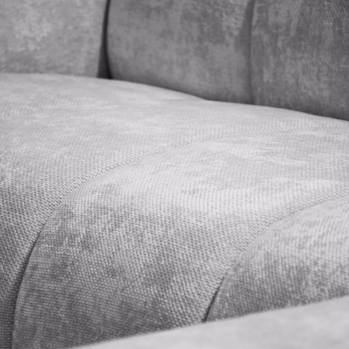 ECKSOFA Volare Mini ohne Schlaffunktion hellgrau rechts, Vega-Stoff - Hellgrau/Schwarz, Textil/Metall (256/165cm) - Beautysofa