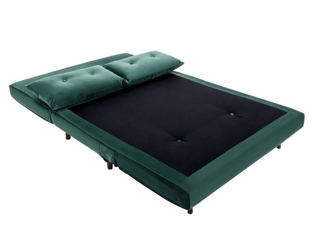 SOFA 2-Sitzer mit Schlaffunktion - Samt - Tannengrün - URIBIA - Grün, Textil (91/81/121cm) - Vente-Unique