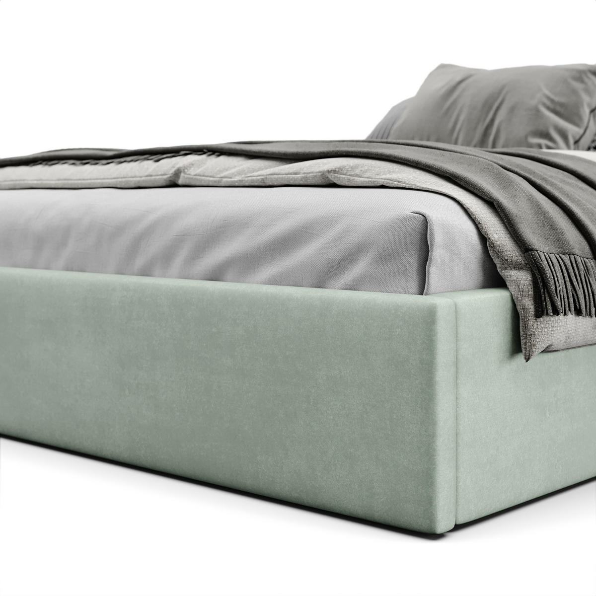 POLSTERBETT 180x200cm Bett mit Stauraum Lattenrost Mint - Mintgrün, Holz/Holzwerkstoff (180/200cm) - Muralo