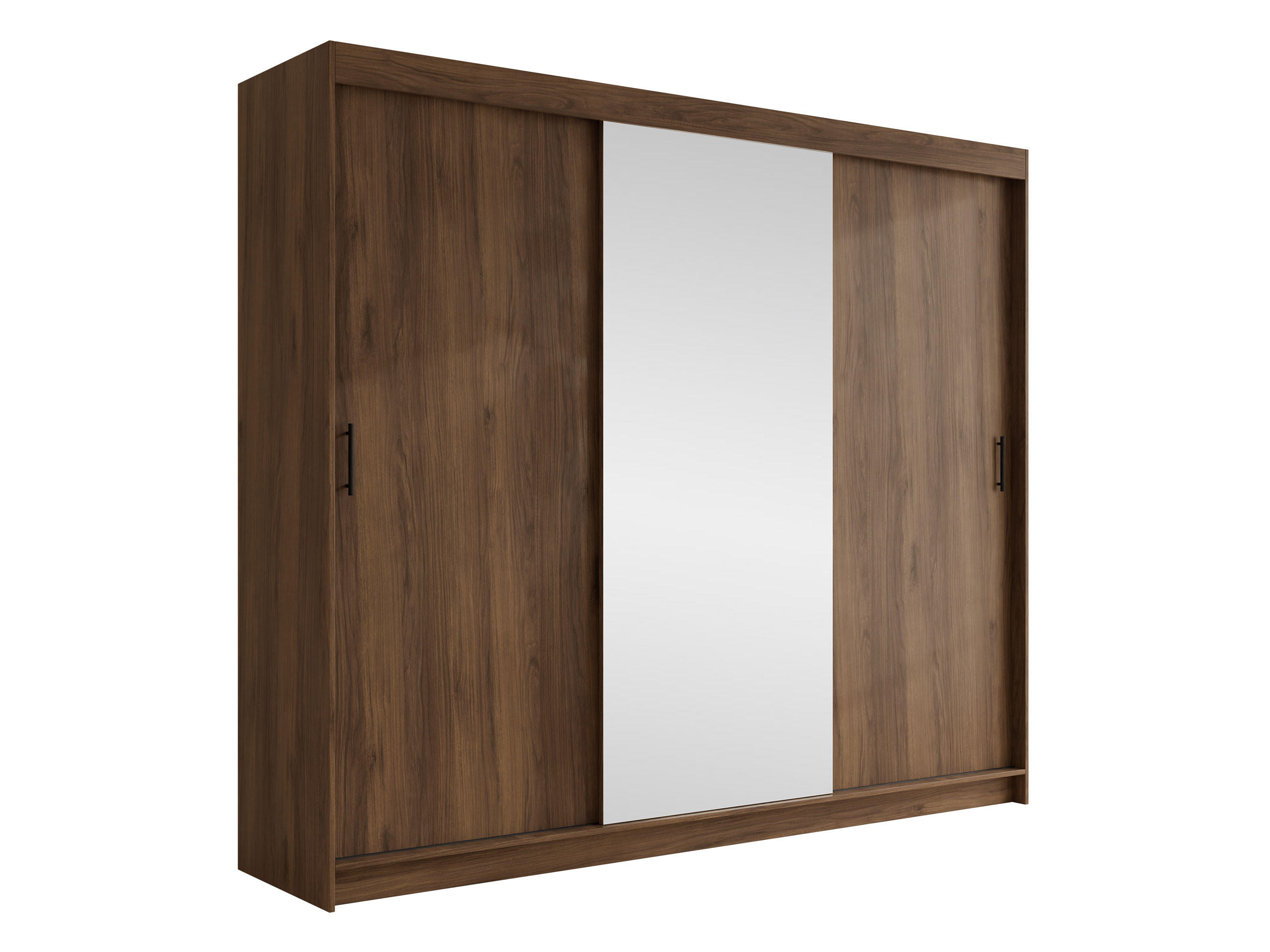 SCHIEBETÜRENSCHRANK Infinity II 250 - Nussbaumfarben/Schwarz, Holzwerkstoff/Kunststoff (250/200/58cm) - MIRJAN24
