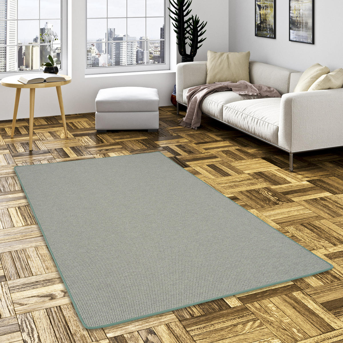 FLACHGEWEBE NATUR TEPPICH BENTZON - Mintgrün, Textil (80/320cm) - Snapstyle