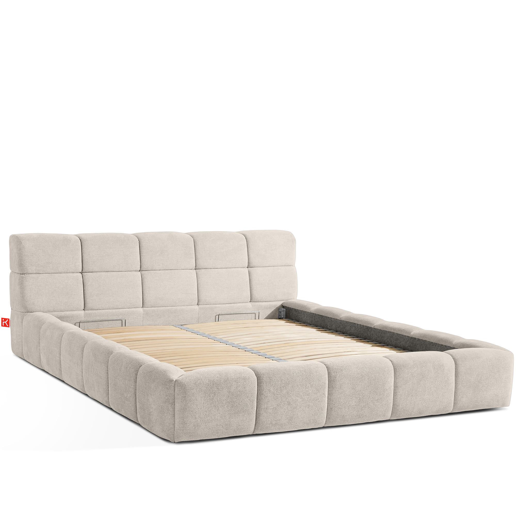 Konsimo® Polsterbett Ecru 200x200 cm