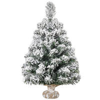 MINI Künstlicher Weihnachtsbaum 60 cm Tannenbaum künstlich mit Schnee, Spitzen - Grün, Kunststoff (60cm) - HOMCOM