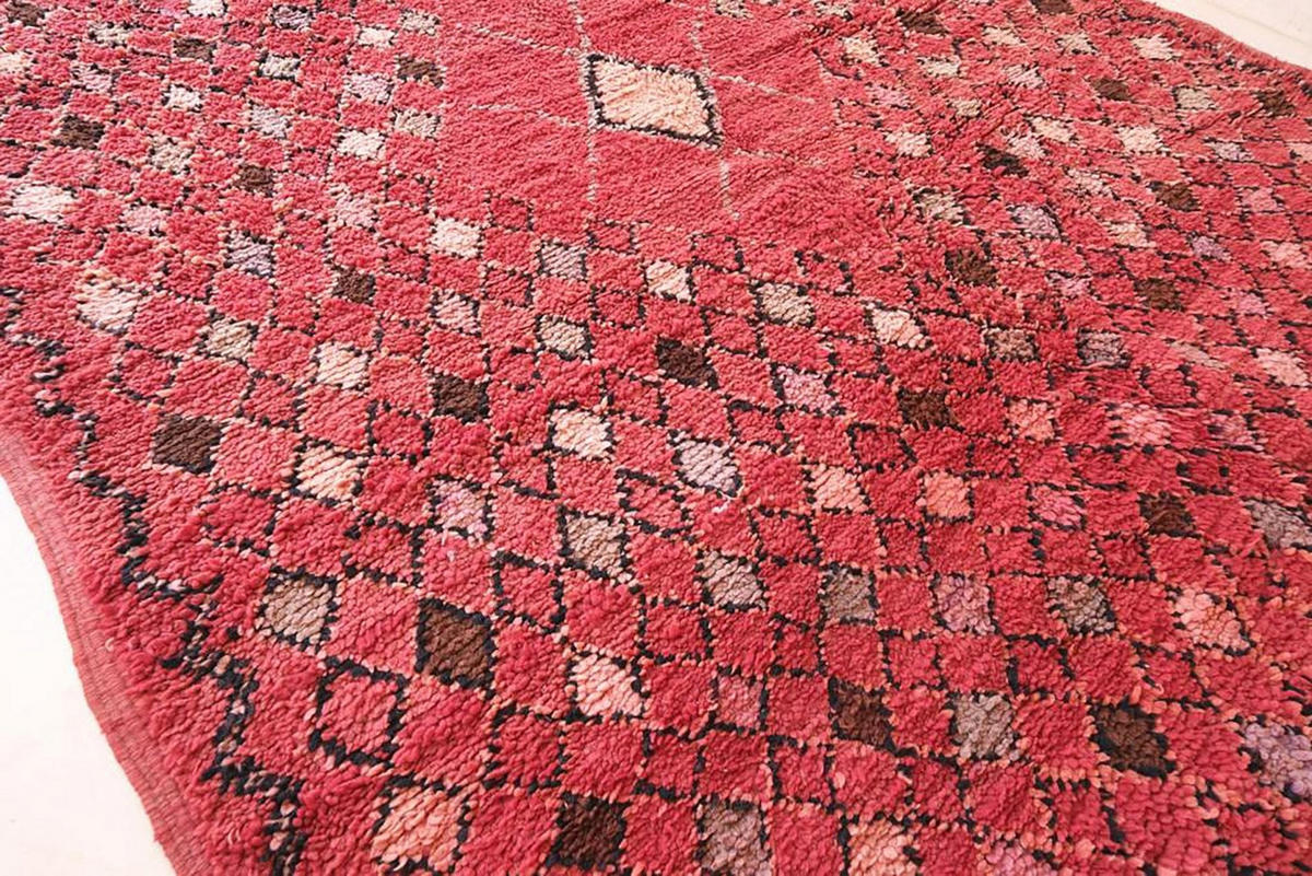 BERBERTEPPICH aus reiner Wolle 192x 366 cm - Rot, Naturmaterialien (192/366cm) - AFK Living