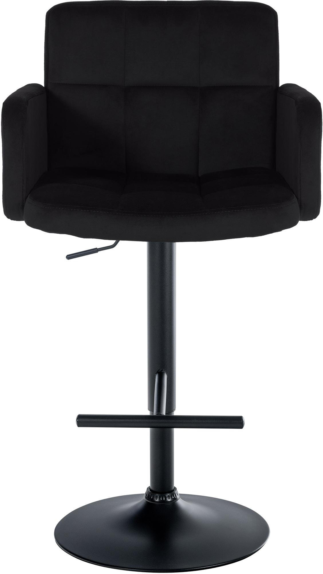 BARHOCKER 2er Set Sutun Samt Schwarz Schwarz - Schwarz, Textil/Metall (60/93/56cm) - DELUKE