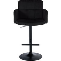 BARHOCKER 2er Set Sutun Samt Schwarz Schwarz - Schwarz, Textil/Metall (60/93/56cm) - DELUKE