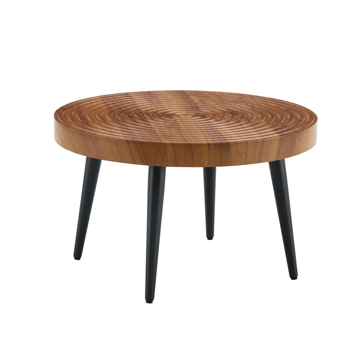 COUCHTISCH DE-37427 rund mit Jahresring-Optik Braun - Braun, Holz (60/60/37cm) - ComfortXL