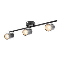 DECKENSTRAHLER BAR LICHT BUCHSE Schwarz Triple Head GU10 - Schwarz, Metall (6/50/17cm) - CGC Europe