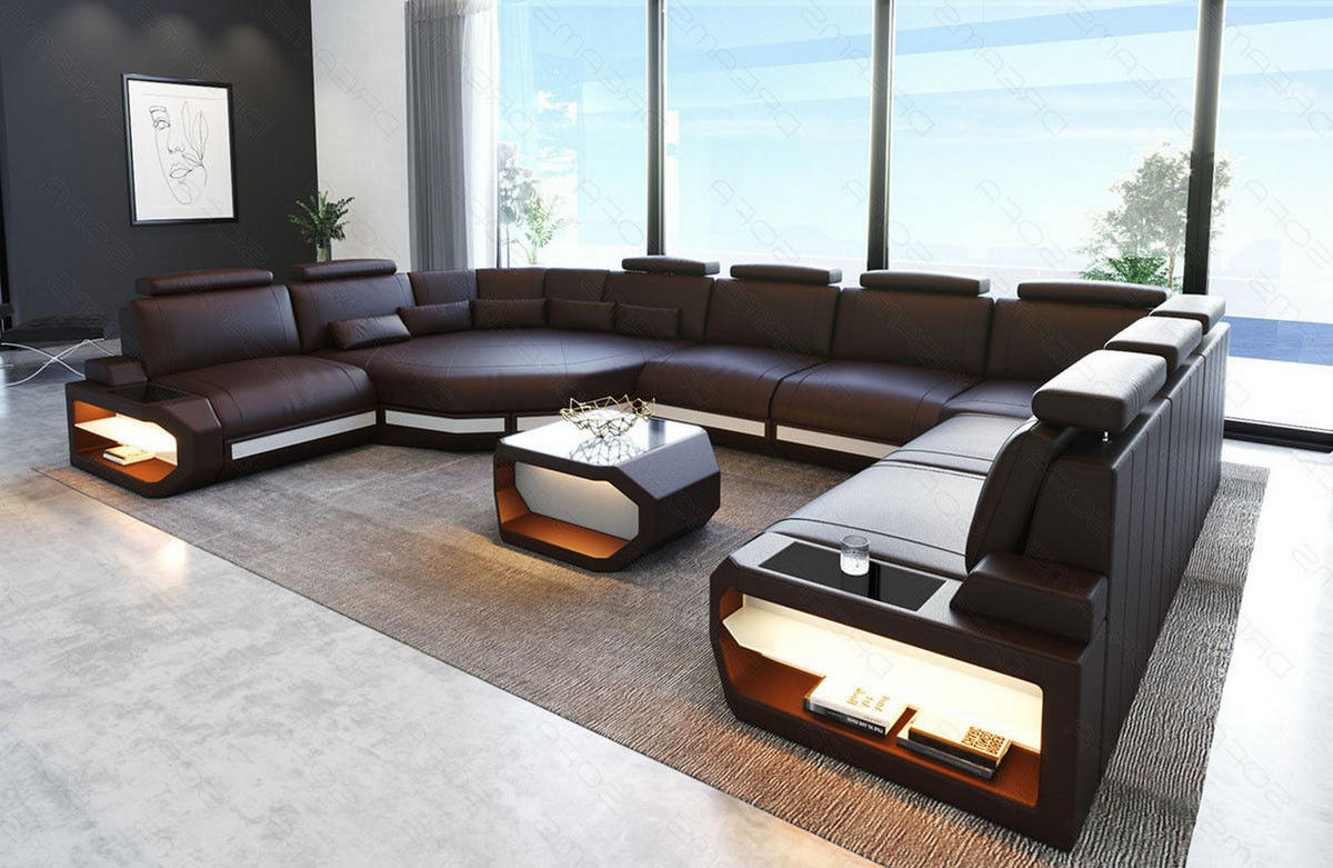 LEDERSOFA Asti L - Braun, Leder (427/93/280cm) - Sofa Dreams