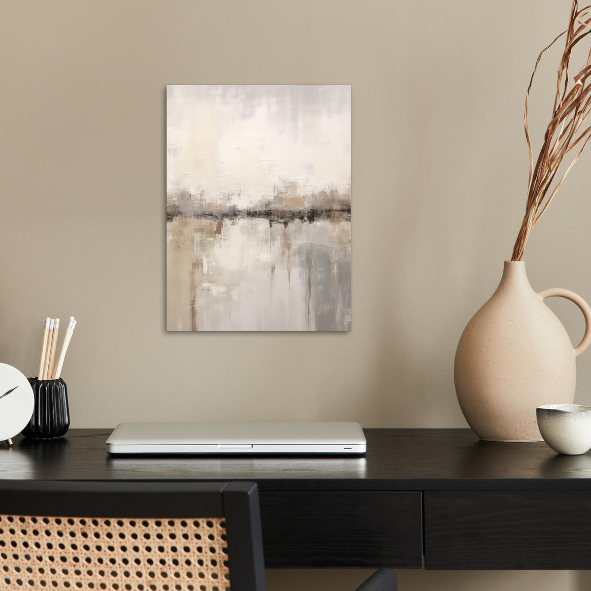 POSTER Moderne Kunst - Abstrakt - Beige 30x40 cm - Beige, Papier (30/40/0.1cm) - MuchoWow