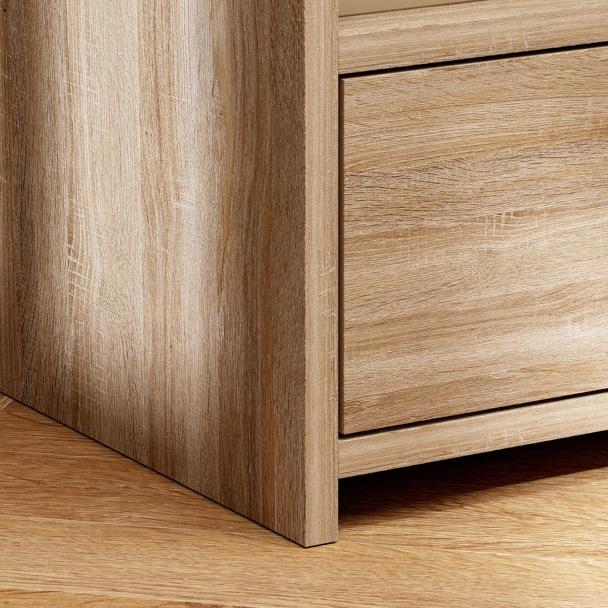 NACHTTISCH mit Schublade, 40 x 35 x 66 cm, Naturholz - Naturfarben, Holzwerkstoff (40/66/35cm) - HOMCOM