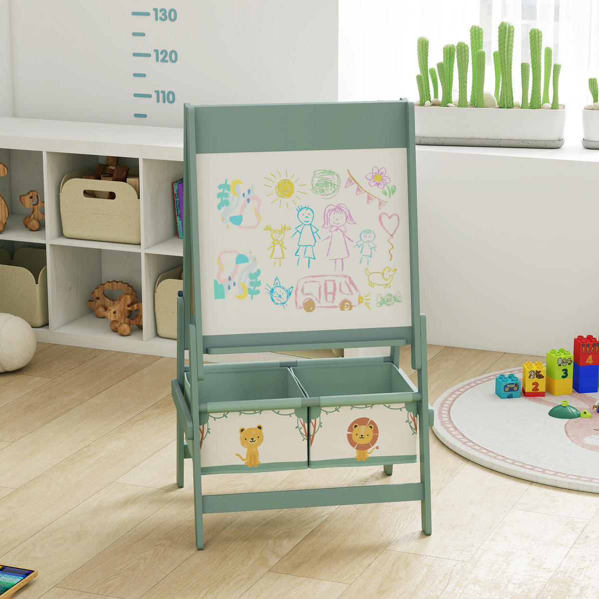KINDERTAFEL MDF Kiefernholz Grün - Grün, Holzwerkstoff (46/94/54cm) - AIYAPLAY