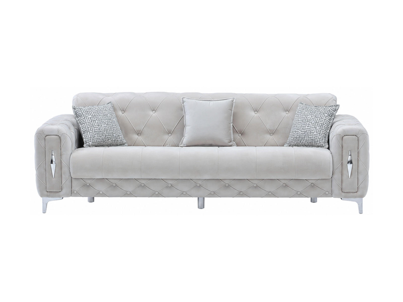 3-SITZER SOFA Patna Hellgrau - Hellgrau, Holzwerkstoff/Kunststoff (240/85/100cm)