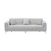 3-SITZER SOFA Patna Hellgrau - Hellgrau, Holzwerkstoff/Kunststoff (240/85/100cm)