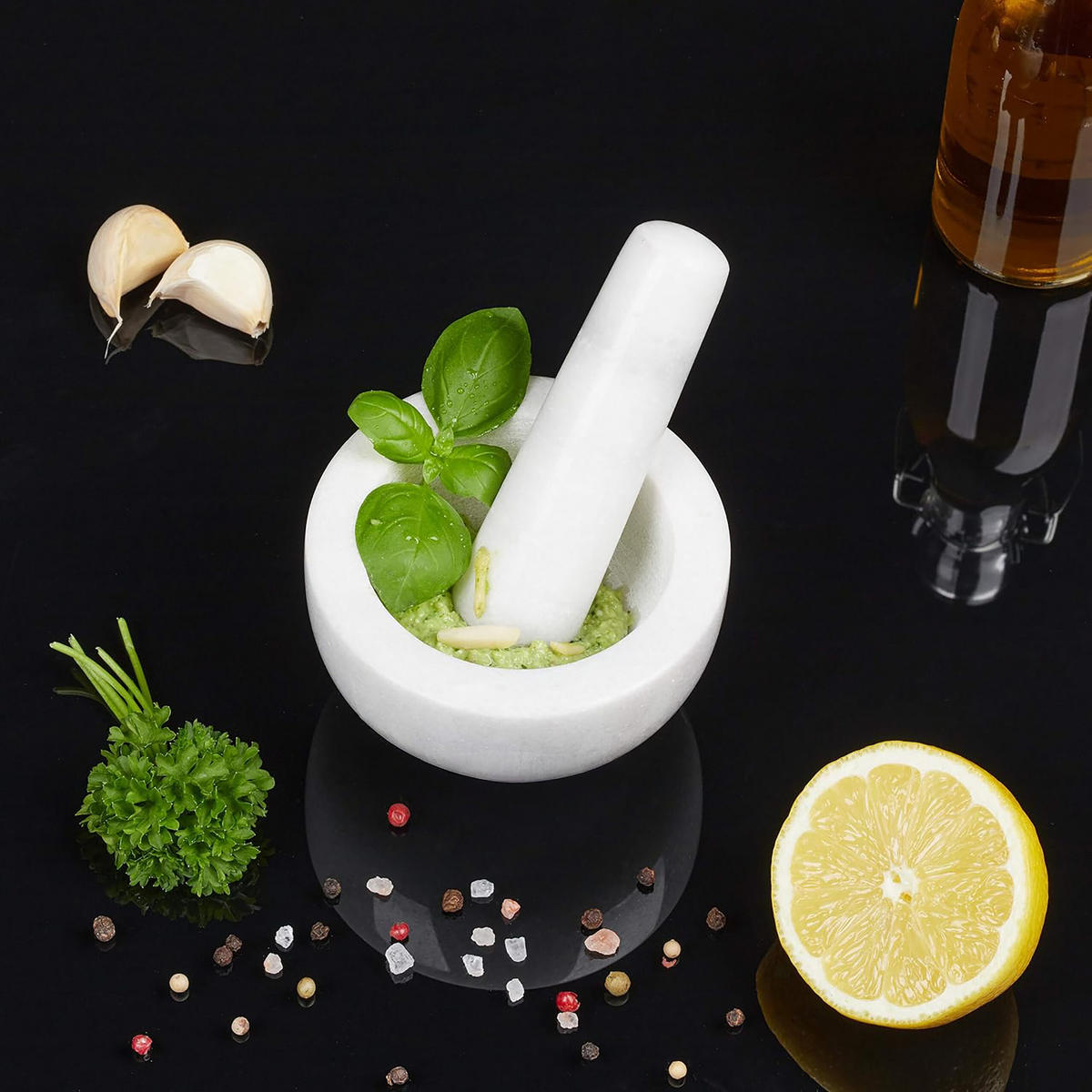 MÖRSER - Multicolor, Stein (10/8/10cm) - Relaxdays