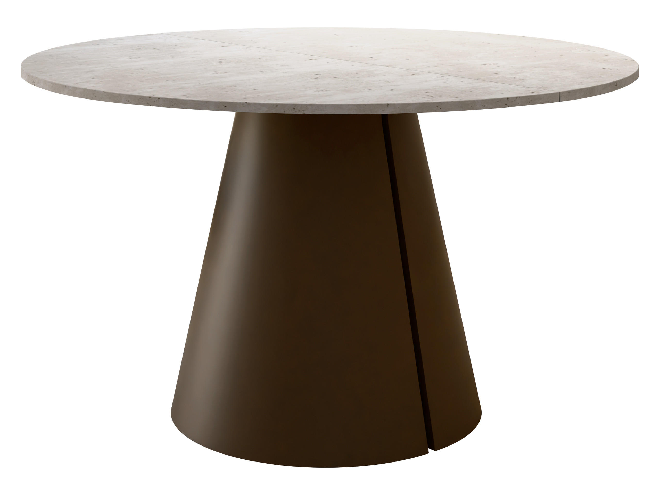 ESSTISCH Calma Braun 120 - Ecru/Braun, Holzwerkstoff/Metall (120/120/76cm) - MIRJAN24