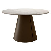 ESSTISCH Calma Braun 120 - Ecru/Braun, Holzwerkstoff/Metall (120/120/76cm) - MIRJAN24