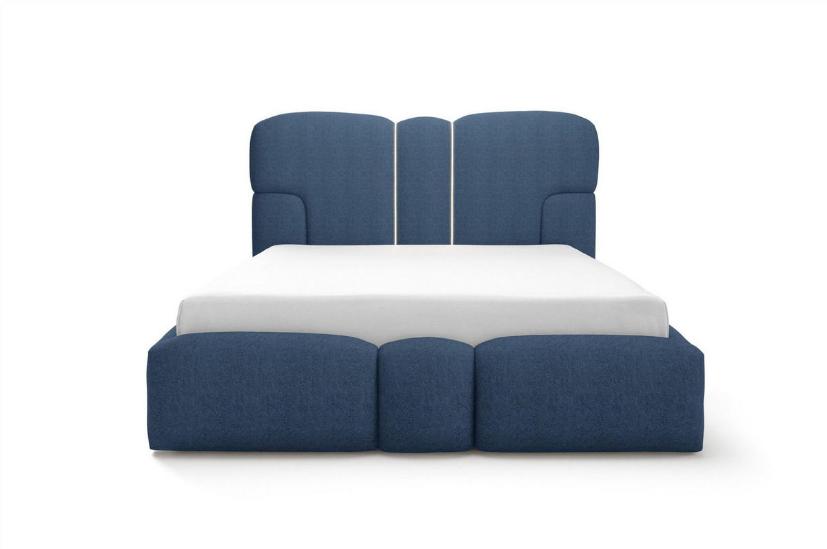 POLSTERBETT Jordan - Blau, Holzwerkstoff/Textil (120/200cm) - Fun Möbel
