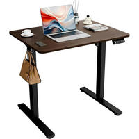 SCHREIBTISCH elektrisch höhenverstellbar 80 x 60 cm Walnuss Schwarz - Braun, Holzwerkstoff (60/80/73cm)