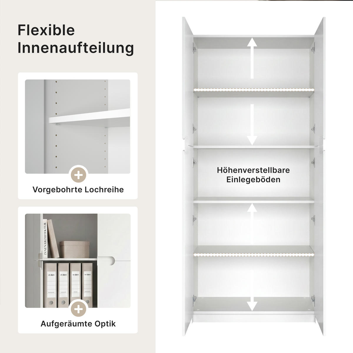 BÜROSCHRANK Logan Fronten in Bordeaux Hochglanz - Bordeaux, Holzwerkstoff (82/184/37cm) - Vladon