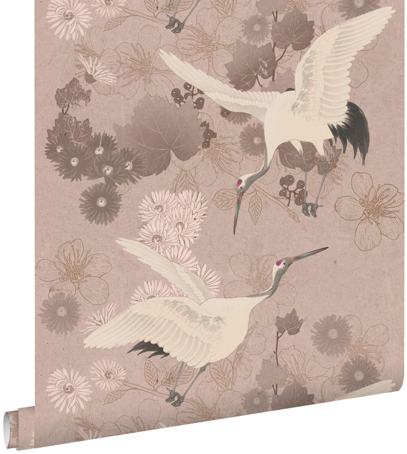 TAPETE Kraniche 50 x 900 cm - Pink, Papier (50/900cm) - ESTAhome