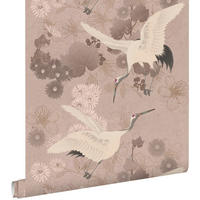TAPETE Kraniche 50 x 900 cm - Pink, Papier (50/900cm) - ESTAhome