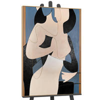 GEMÄLDE Gestreifte Symphonie Schattenfugenrahmen Eichefarben 180x120 cm - Eichefarben, Holz (180/120cm) - YS-art gallery