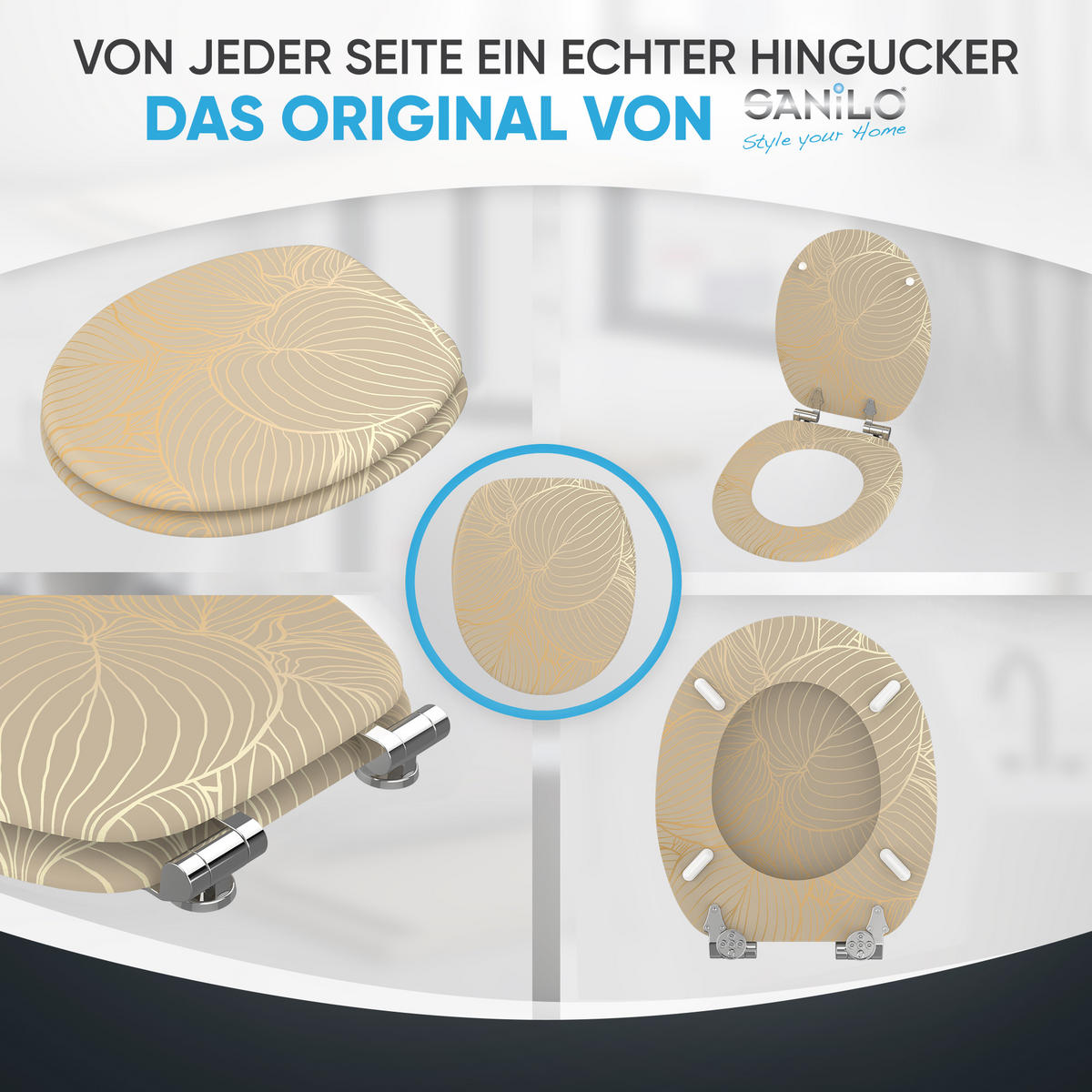 WC Sitz mit Absenkautomatik Hosta - Beige, Holzwerkstoff (38/6/47cm) - Sanilo