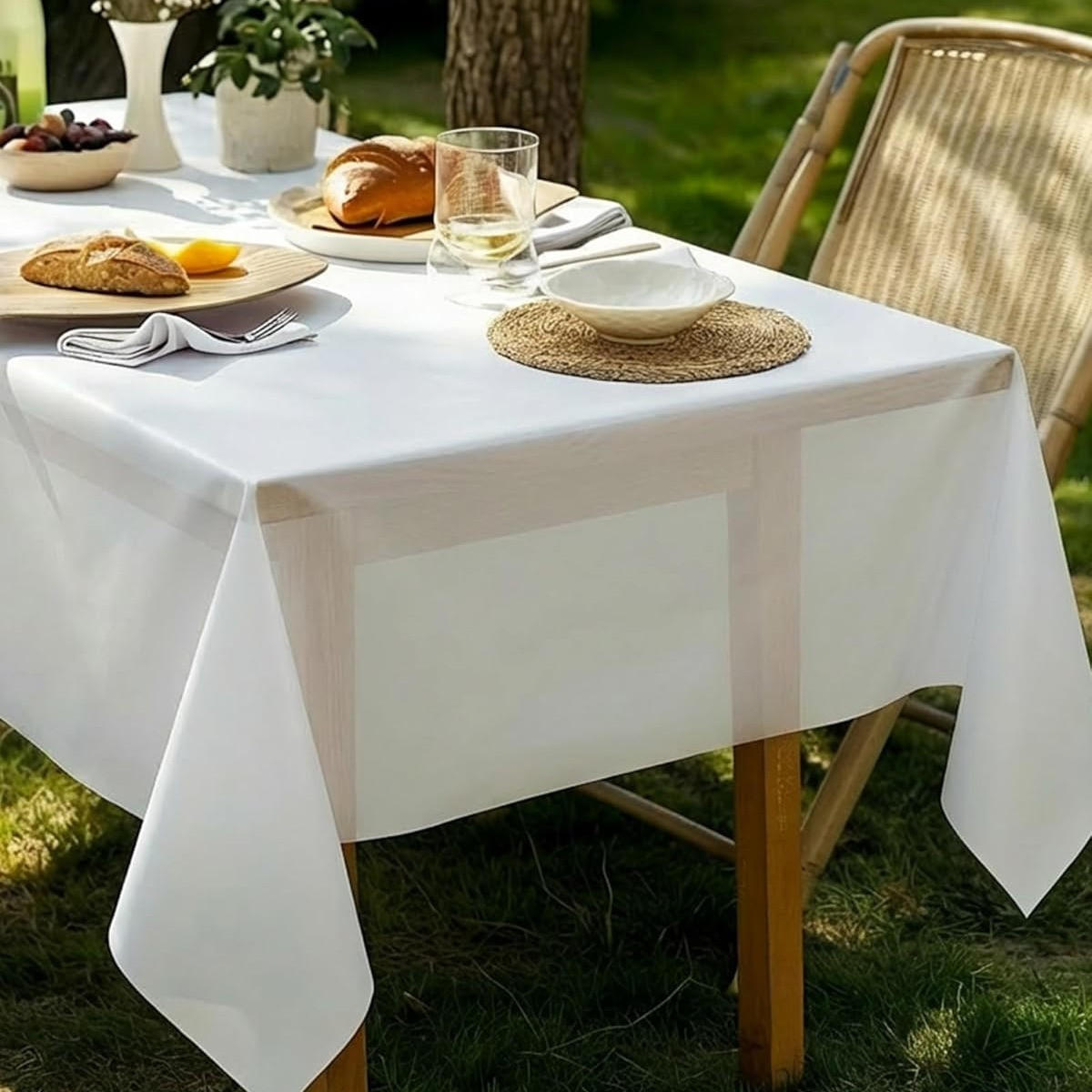 TISCHDECKE 174/137 cm 8 Stück - Weiß, Kunststoff (137/274cm) - Authentics