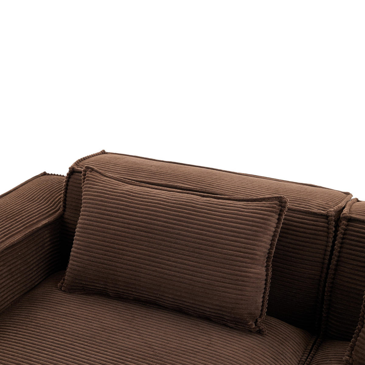 ECKSCHLAFSOFA L-/U-/2-er Sofa mit Schlaffunktion,Modulsofa,Cord,Braun - Braun, Textil (129/233cm) - LVHOM