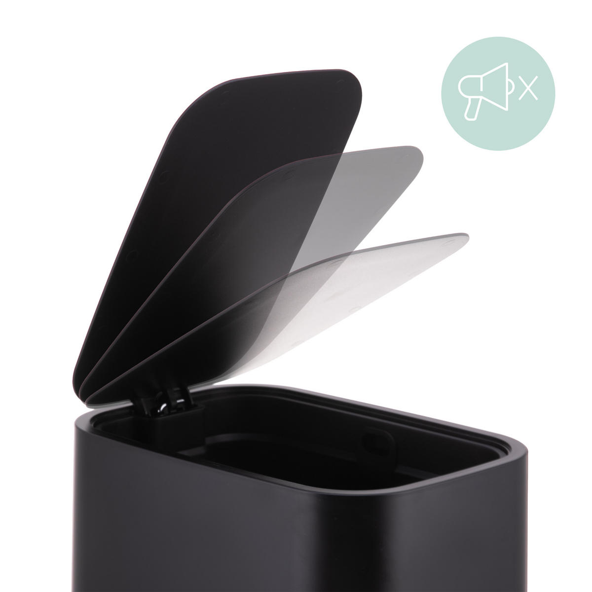 MÜLLEIMER - Schwarz, Kunststoff (18/30/28cm) - Relaxdays