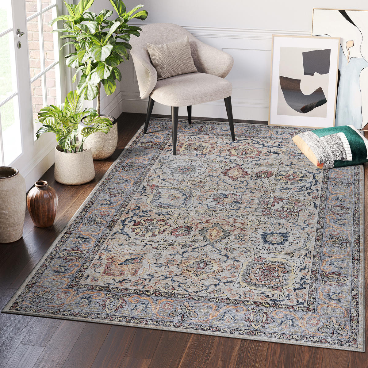 TEPPICH DUBAI multicolor vintage 120/180 cm - Multicolor, Textil (120/180cm) - Tapiso