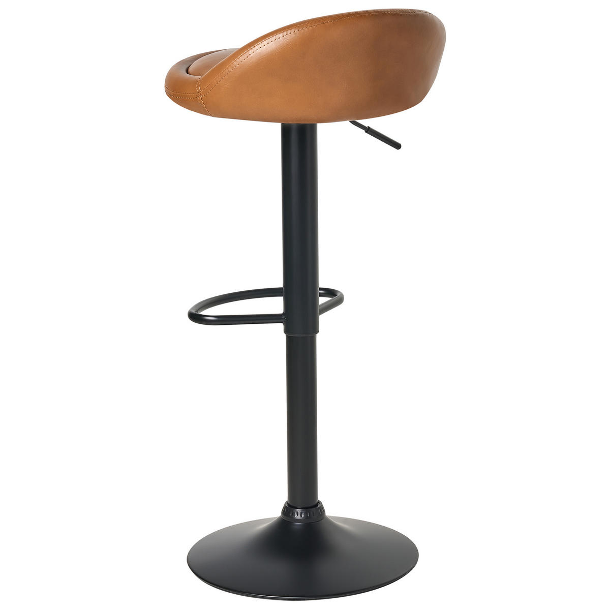 BARHOCKER 2er-Set Kunstleder drehbar Braun Meeder - Goldfarben, Kunststoff (38/69/40cm) - Beliani