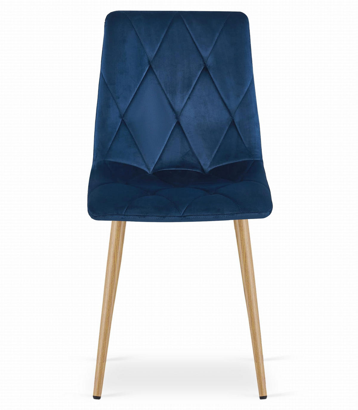 ESSZIMMERSTUHL 4er Set Marineblaues Velours, Gepolsterte Sitzfläche, Holzbeine, Modernes Design - Blau, Textil (46/89/40cm) - Best For Home