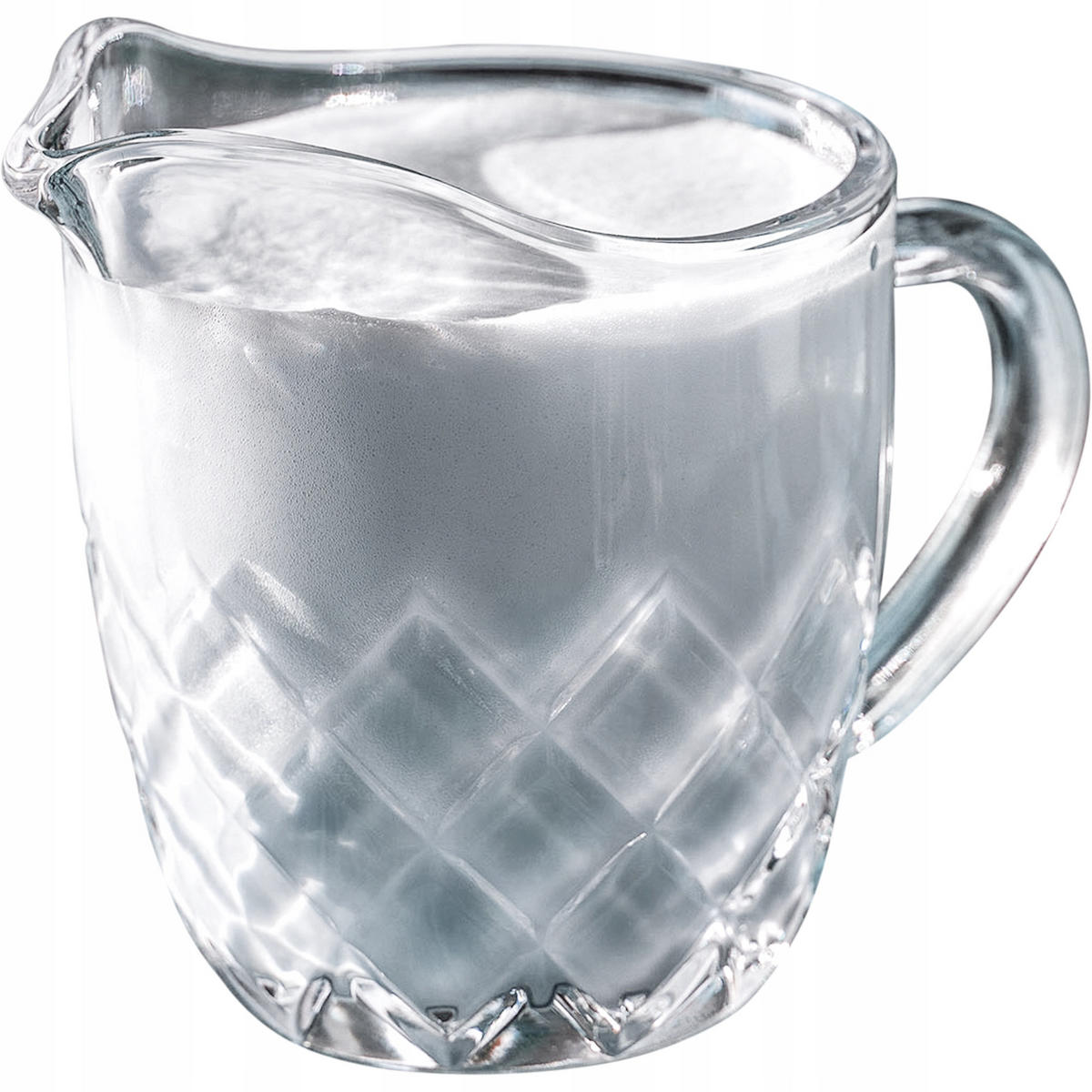 GLASKANNE für Milch, 200 ml, Diamanten - Transparent, Glas (0.2L) - KADAX