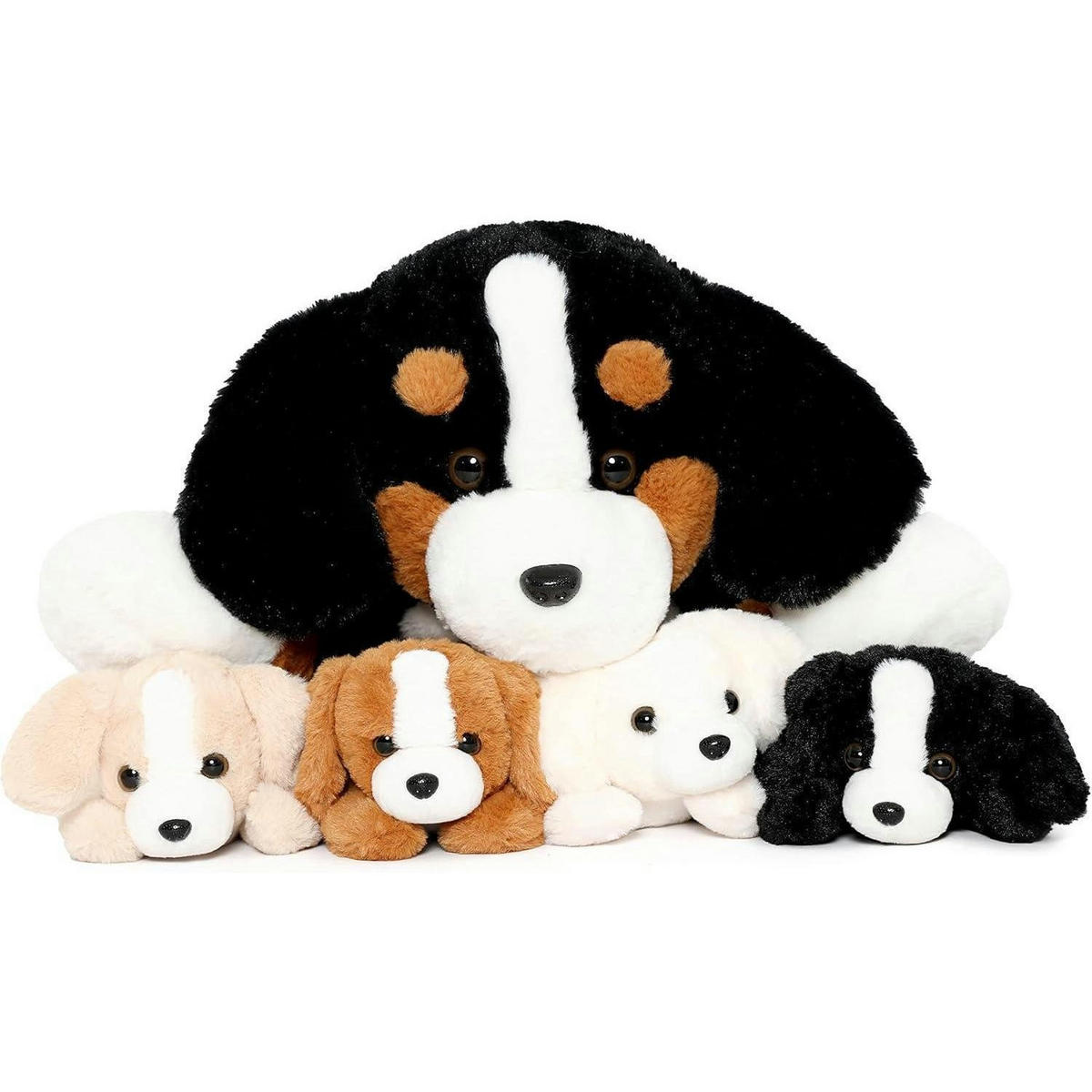 PLÜSCHTIER Berner Sennenhund 5-teiliges Set mit Babys - Multicolor, Textil (22/23cm)