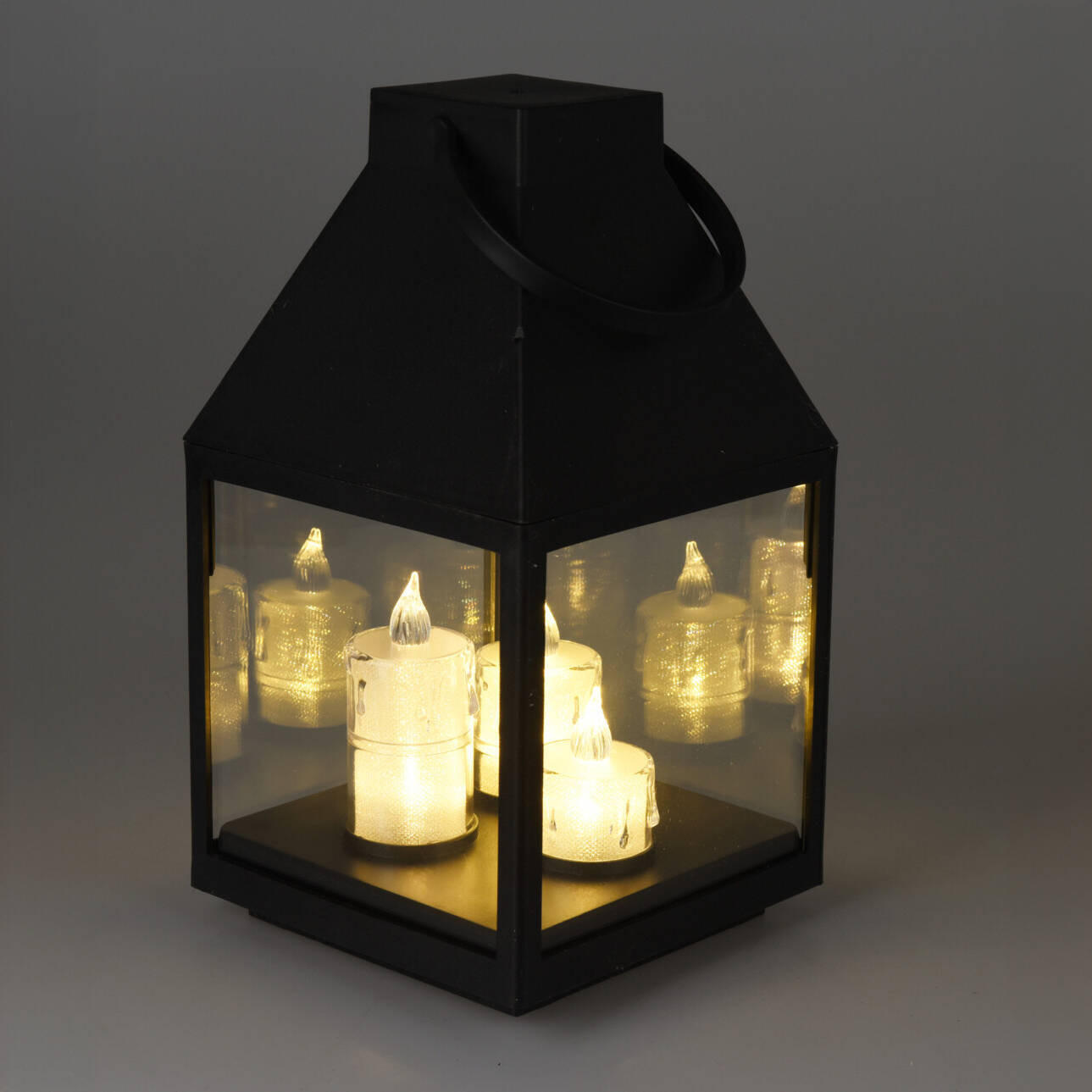 LATERNE LED-Kerzen 25 cm - Schwarz, Kunststoff (13.5/25/13.5cm) - Home Styling Collection