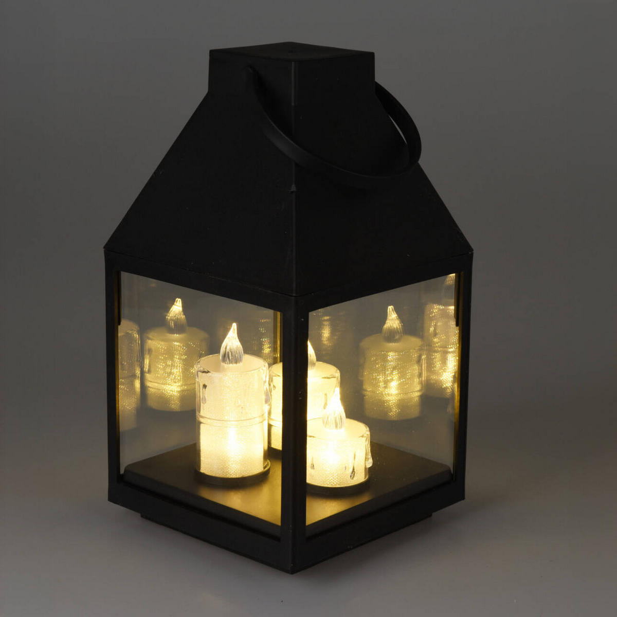 LATERNE LED-Kerzen 25 cm - Schwarz, Kunststoff (13.5/25/13.5cm) - Home Styling Collection