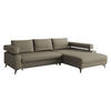 ECKSOFA Rosa, Seite: Rechts 2R-OT - Schwarz/Braun, Holz/Textil (265/184cm) - MIRJAN24