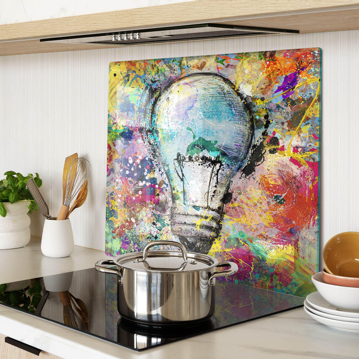 GLASPLATTE 60x52 cm Birne - Multicolor, Glas (60/0.4/52cm) - TULUP
