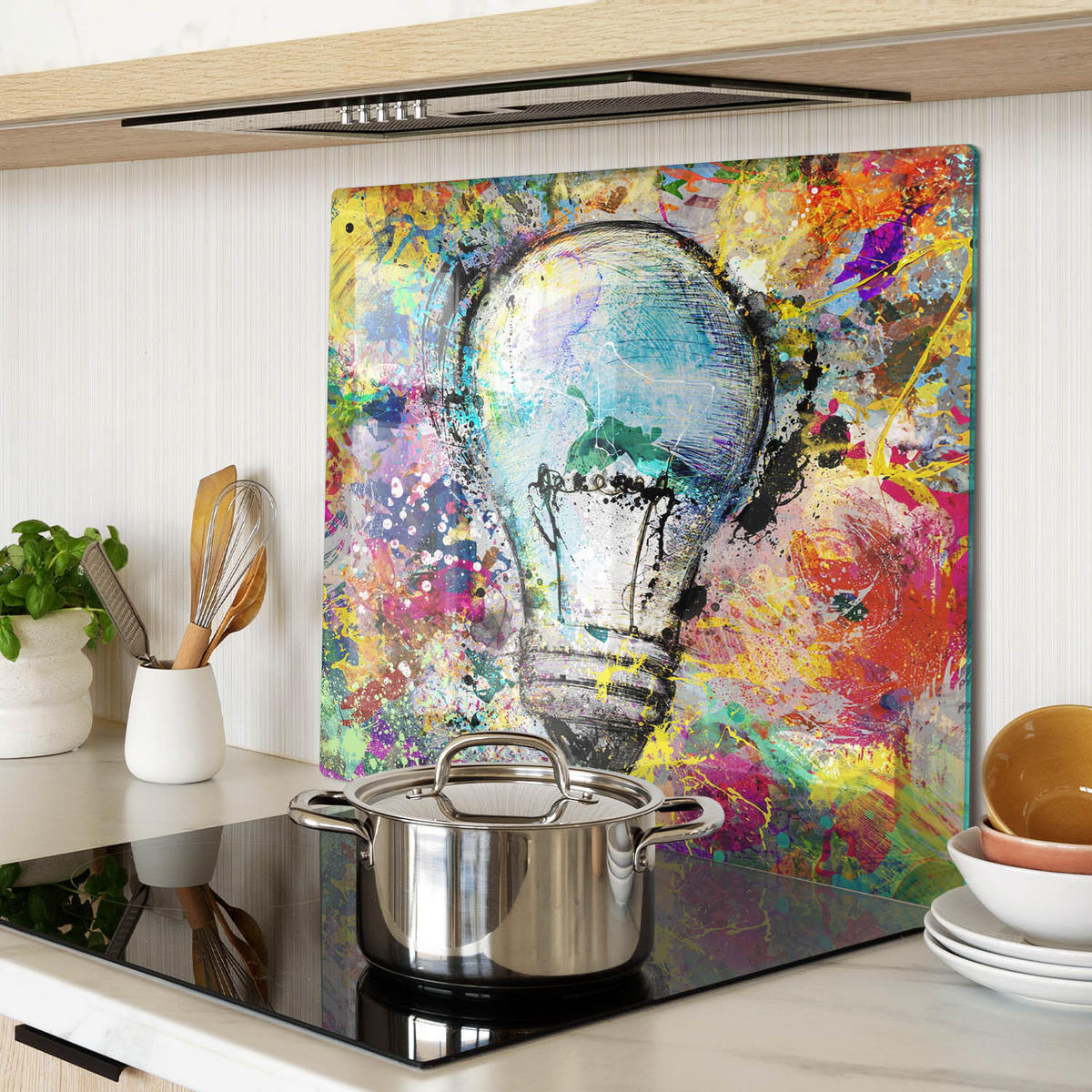 GLASPLATTE 60x52 cm Birne - Multicolor, Glas (60/0.4/52cm) - TULUP
