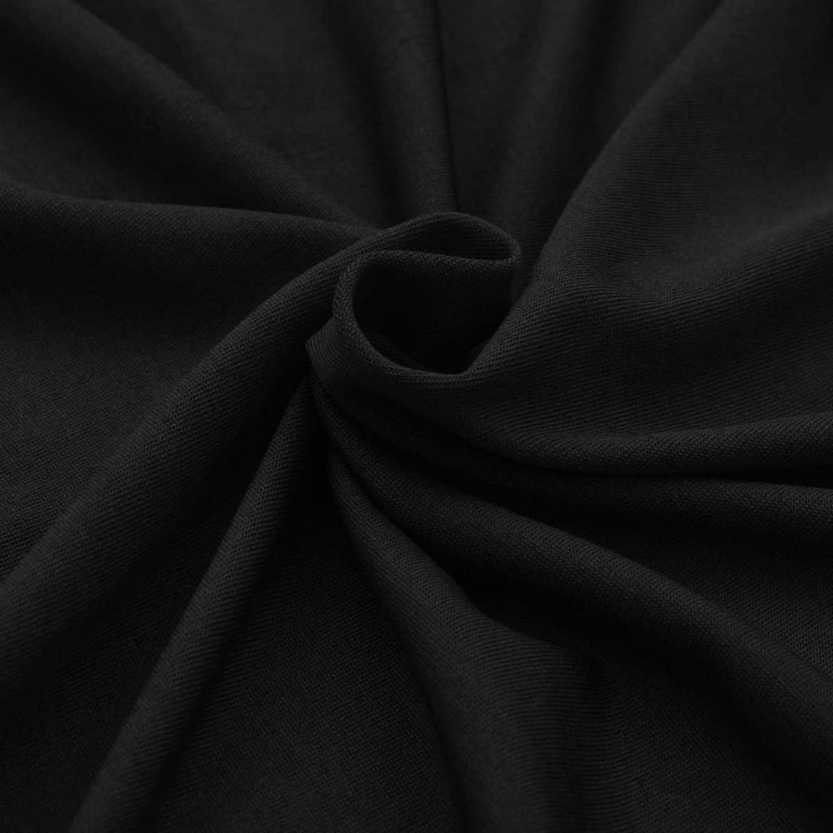 TISCHHUSSE Stretch 2er-Set Afau 183x76x74 cm Schwarz - Schwarz, Textil (183/76cm) - DELUKE