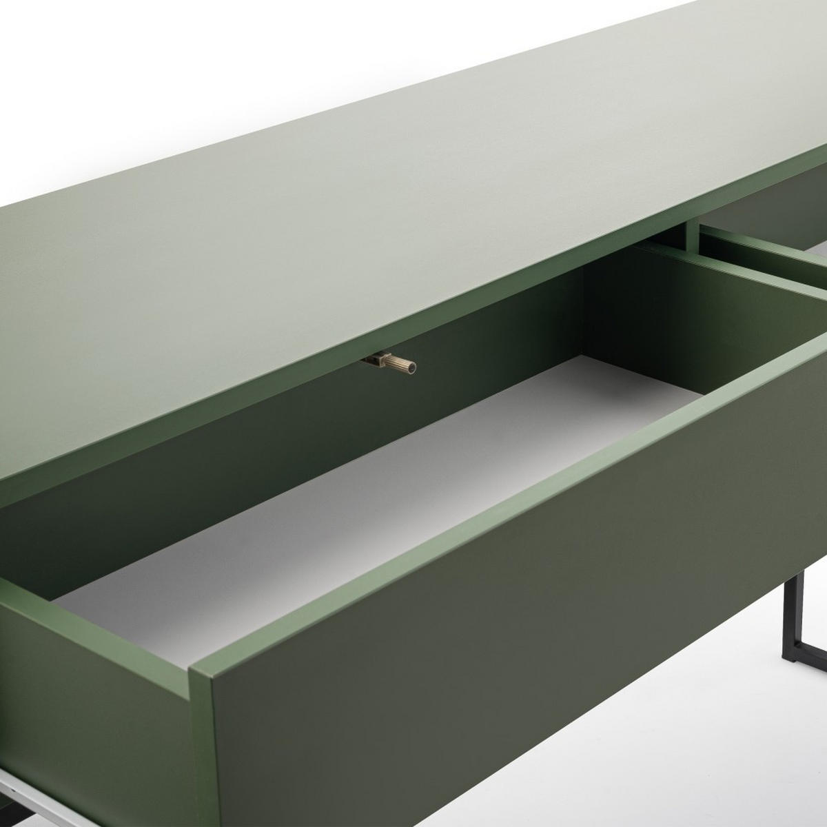 KONSOLENTISCH Giana mit 2 Schubladen, 137 cm, Flaschengrün - Dunkelgrün/Schwarz, Holzwerkstoff (37/137/83cm) - Beautysofa