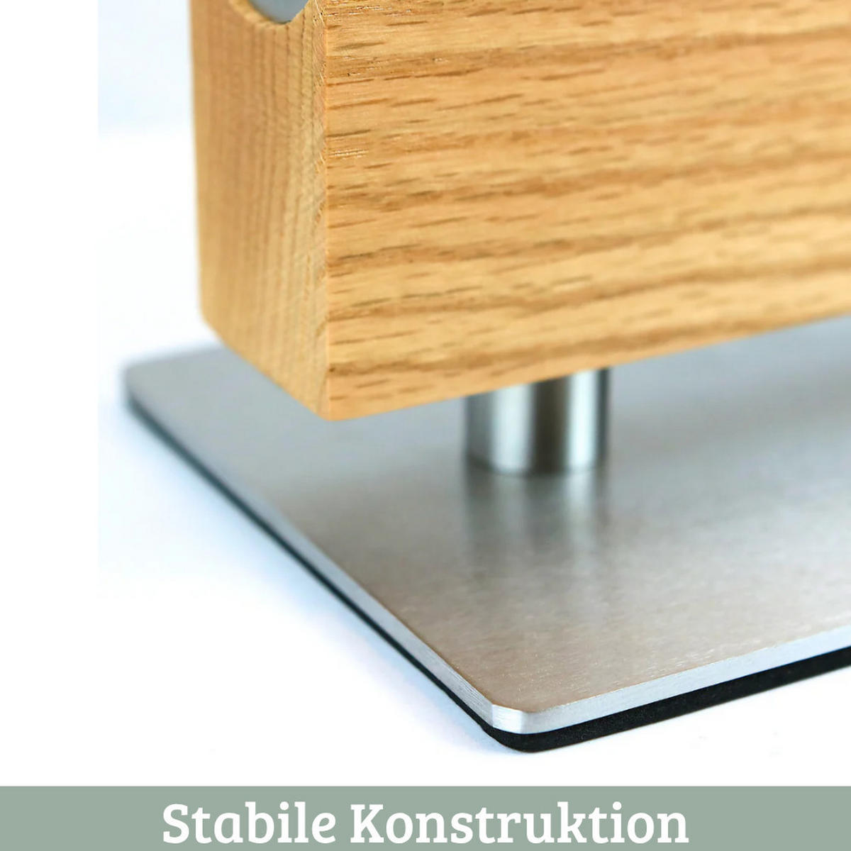 MESSERBLOCK magnetisch ohne Messer HYFO MIT MESSERSCHÄRFER Eiche - Braun, Holz (29/27/12cm) - DELUKE