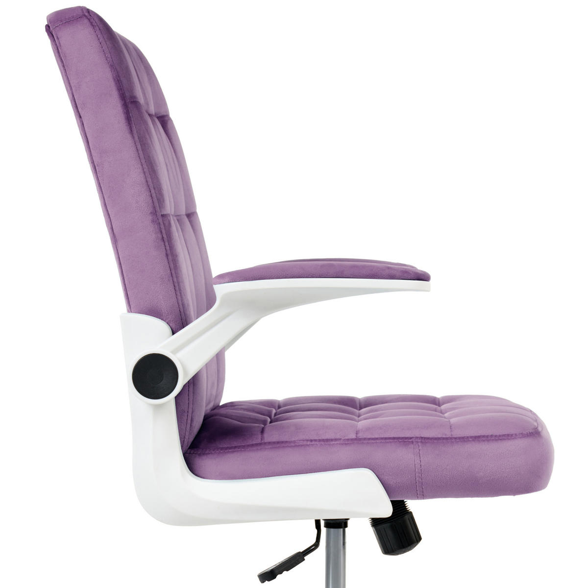 BÜROSTUHL Samtstoff Violett Dandy - Violett/Weiß, Kunststoff/Textil (58/95/58cm) - Beliani